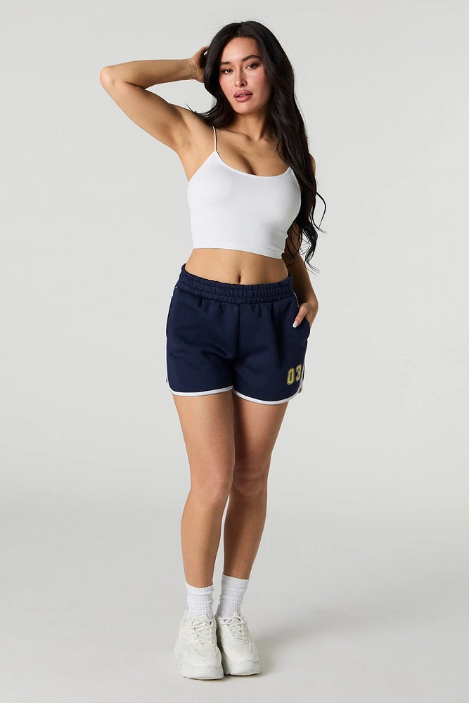 Embroidered Fleece Dolphin Short