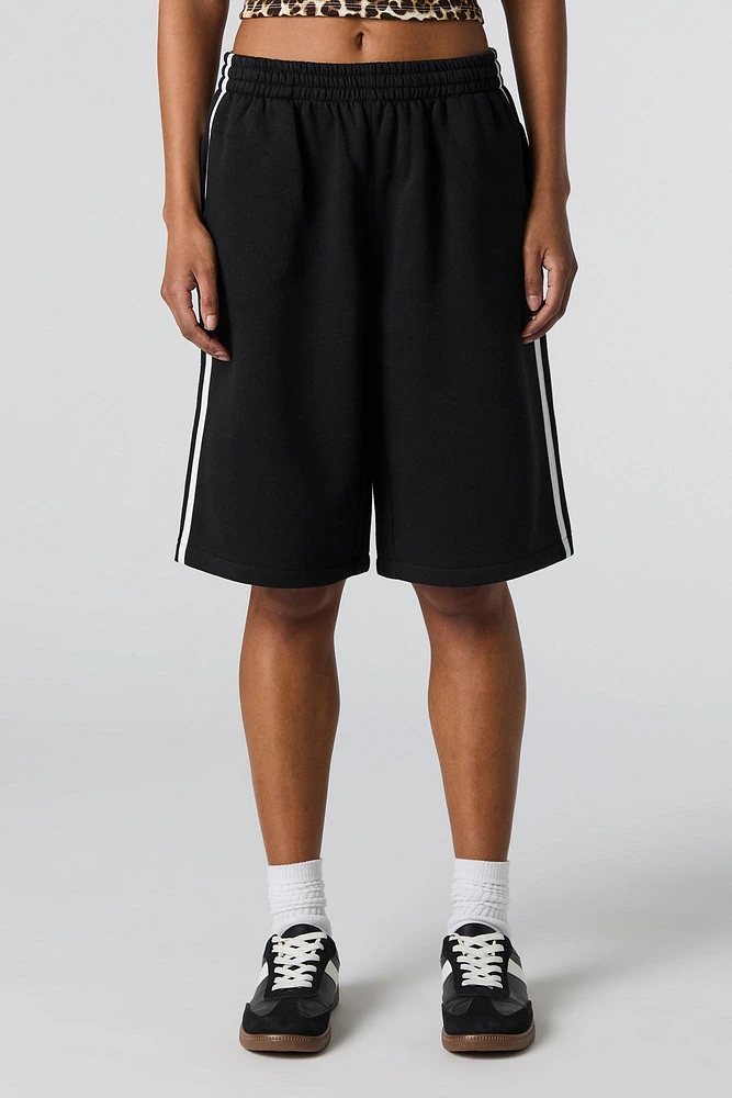 Fleece Side Striped Boyfriend Short