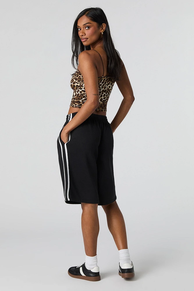 Fleece Side Striped Boyfriend Short
