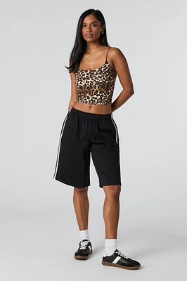 Fleece Side Striped Boyfriend Short