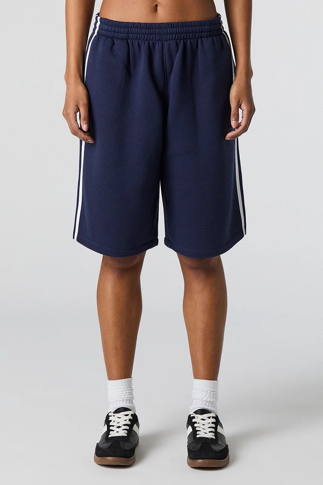 Fleece Side Striped Boyfriend Short
