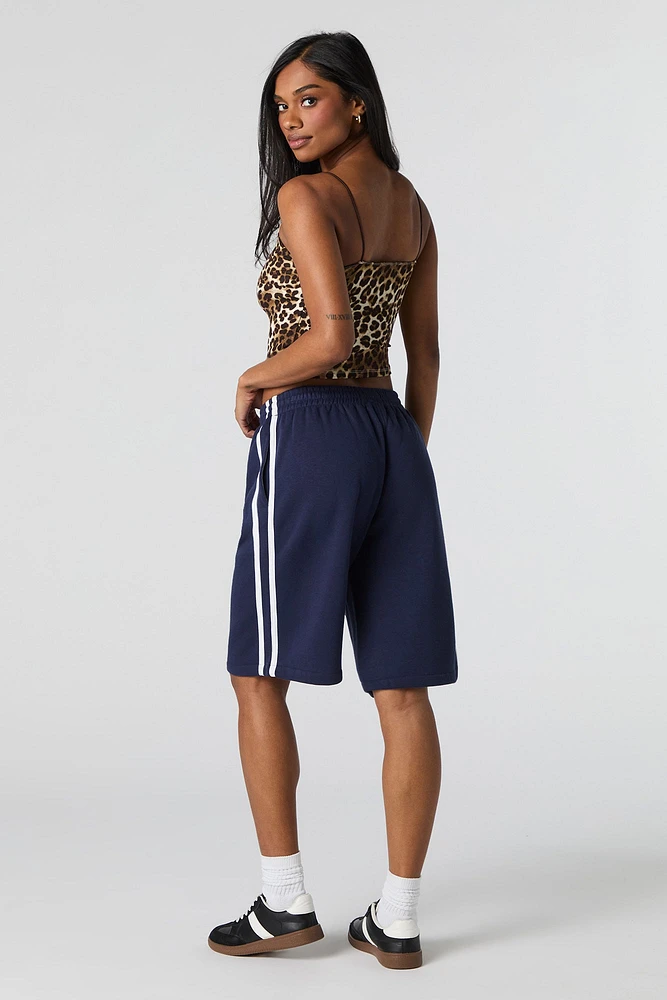 Fleece Side Striped Boyfriend Short