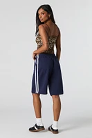 Fleece Side Striped Boyfriend Short