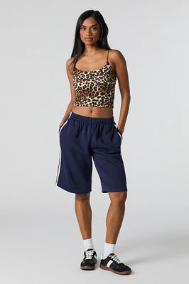 Fleece Side Striped Boyfriend Short