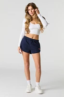 Short en molleton imprimé avec taille coulissante