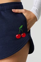Short en molleton imprimé avec taille coulissante