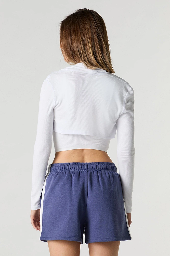 Short en molleton imprimé avec rayures latérales