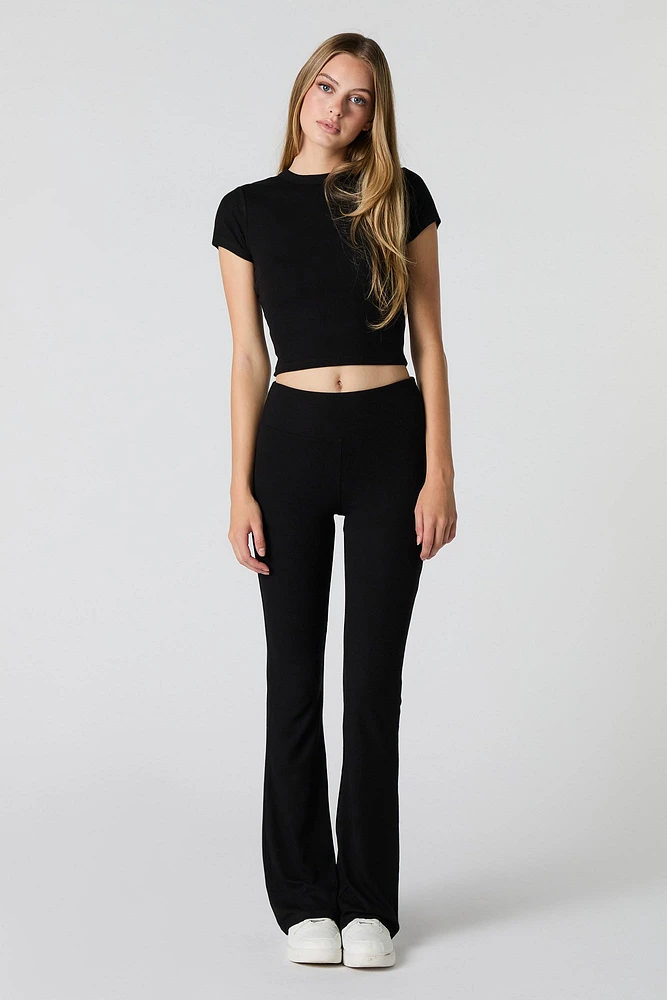 Active Ribbed Flare Pant