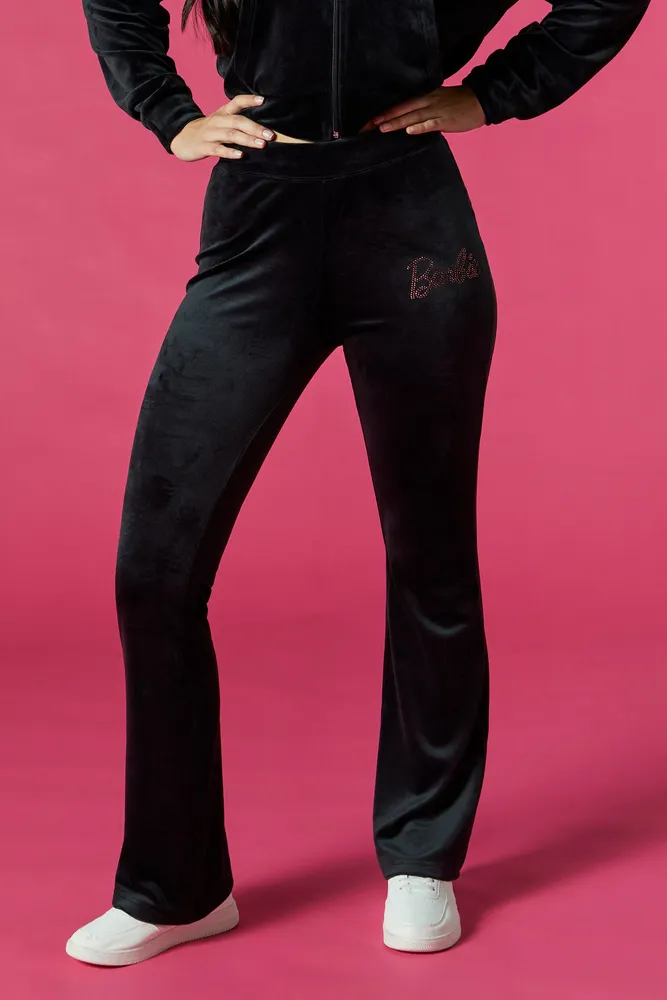 Stitches Barbie™ Velour High Rise Flare Pant
