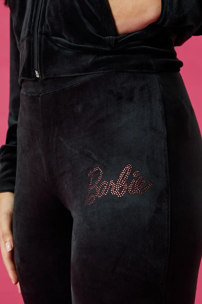 Stitches Barbie™ Velour High Rise Flare Pant