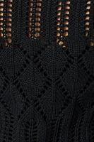 Open Knit Tie Front Flyaway Sweater