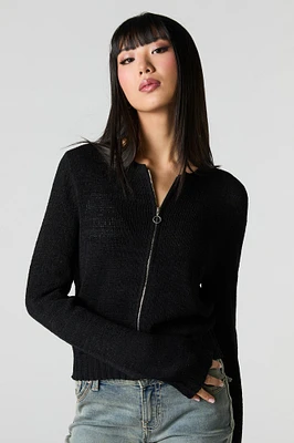 Zip-Up Cardigan Sweater