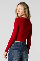 Cardigan boutonné en tricot côtel