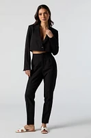 Cropped Single Button Blazer