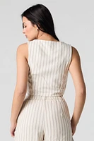 Gilet écourté en mélange de lin