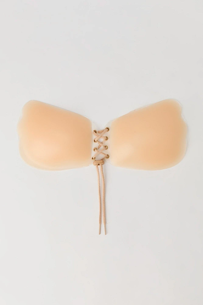 Lace Up Strapless Sticky Bra