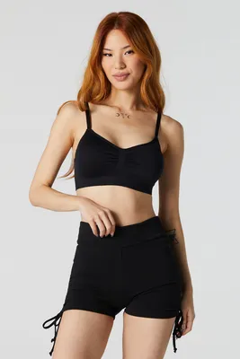 Buy Ardene Microfiber Cropped Top Bralette In Brown