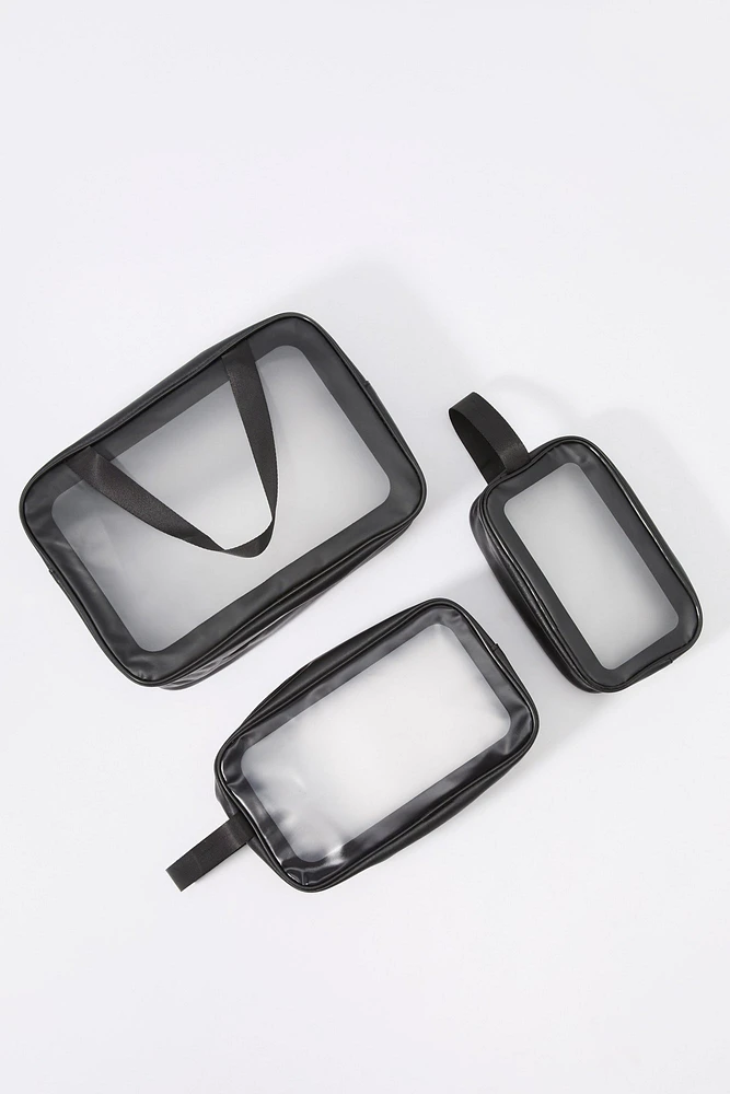 Clear Makeup Bag Set (3 Pcs)