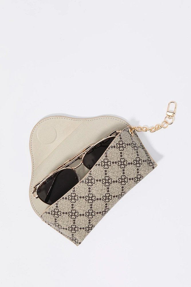 Textured Printed Sunglasses Case