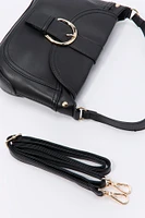Faux Leather Buckled Purse