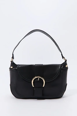 Faux Leather Buckled Purse
