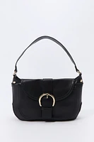 Faux Leather Buckled Purse