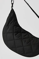 Quilted Nylon Half Moon Shoulder Bag