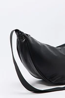 Faux Leather Half Moon Bag