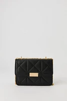 Faux Leather Quilted Crossbody Purse