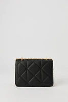 Faux Leather Quilted Crossbody Purse