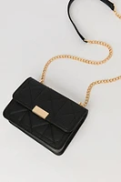 Faux Leather Quilted Crossbody Purse