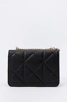 Faux Leather Quilted Crossbody Purse