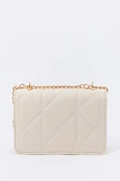 Faux Leather Quilted Crossbody Purse