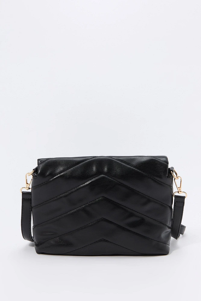 Chevron Quilted Crossbody Purse