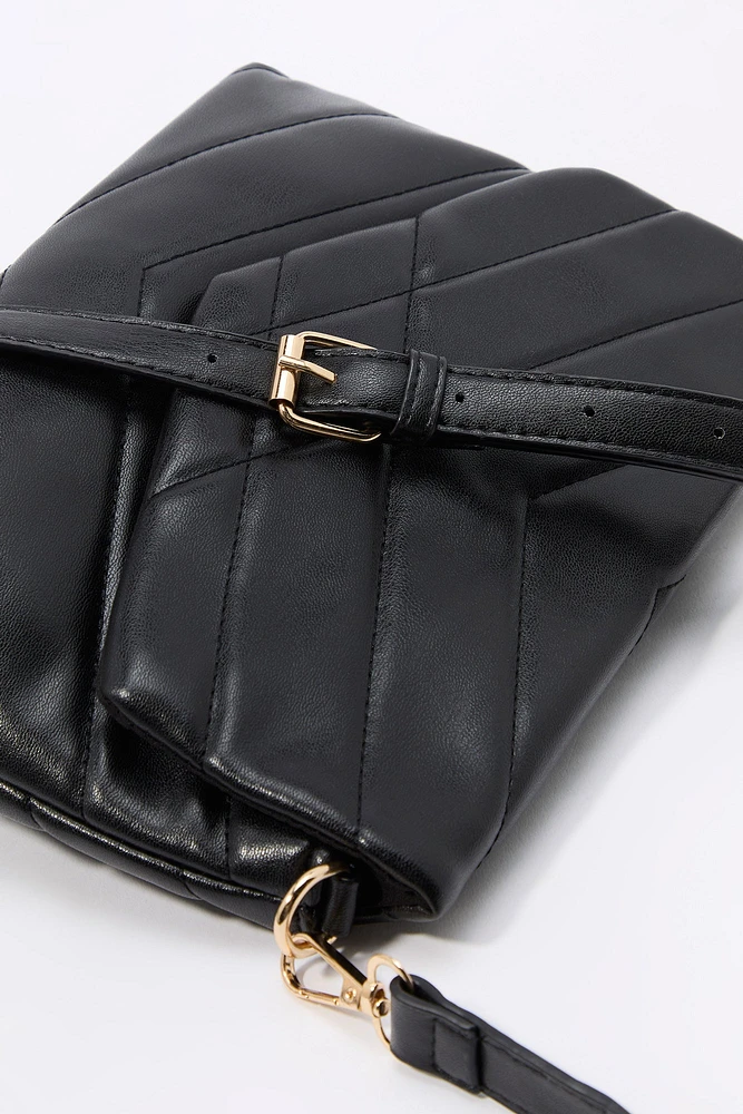 Chevron Quilted Crossbody Purse