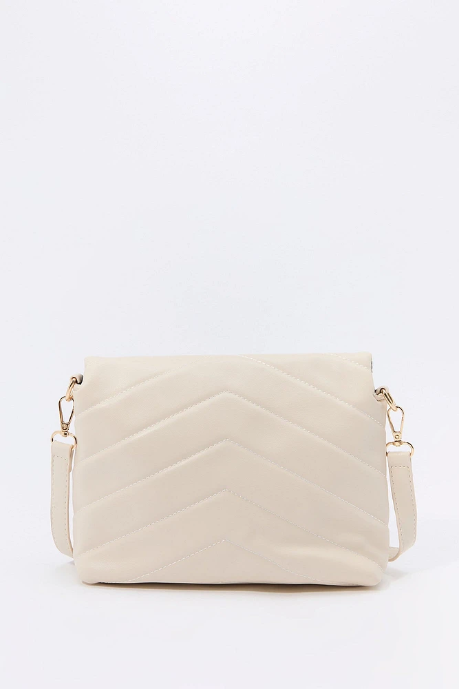 Chevron Quilted Crossbody Purse