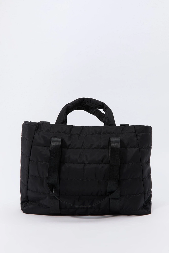 Quilted Nylon Tote Bag