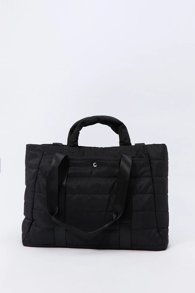 Quilted Nylon Tote Bag