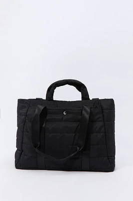 Quilted Nylon Tote Bag