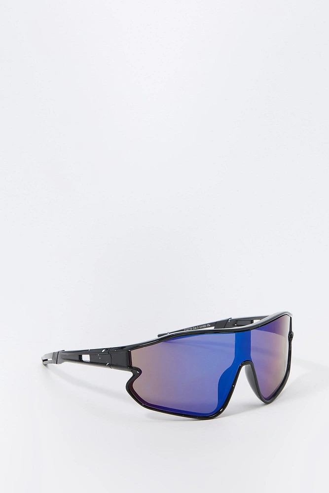 Paint Splatter Sport Shield Sunglasses