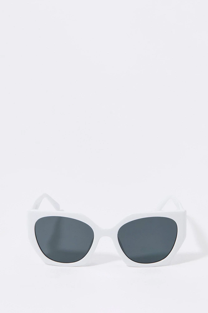 Lunettes de soleil oeil chat géométriques