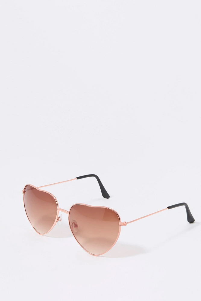 Lunettes de soleil sans monture en forme coeur