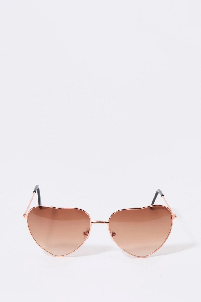 Lunettes de soleil sans monture en forme coeur