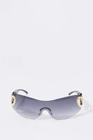 90s Rimless Shield Sunglasses