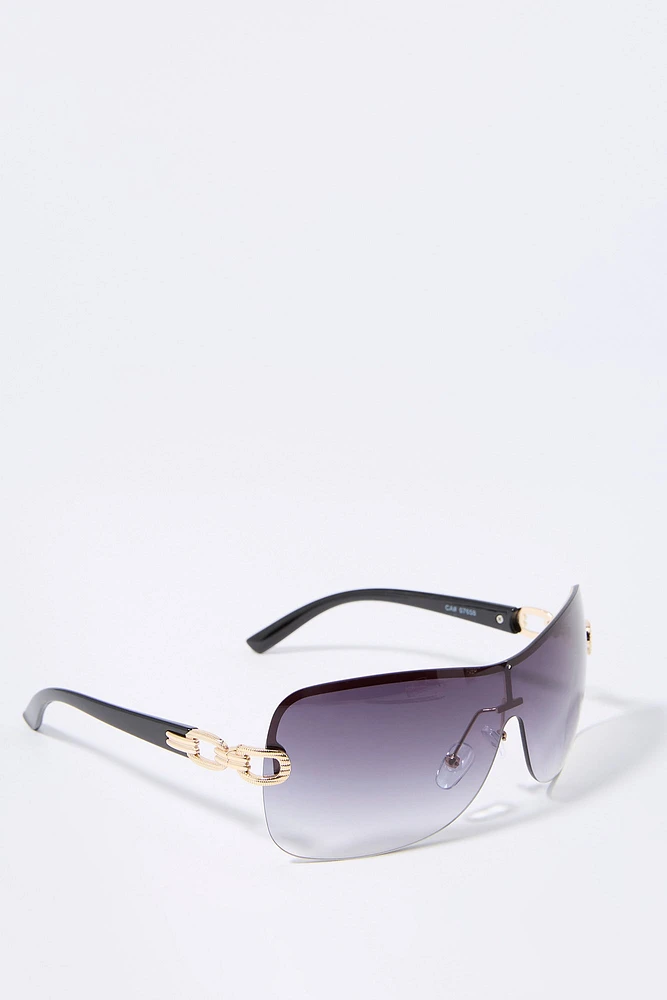 Rimless Shield Sunglasses