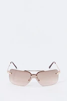 Rimless Rectangle Sunglasses