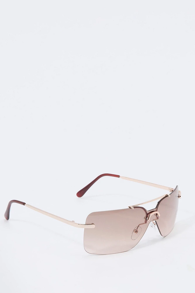 Rimless Rectangle Sunglasses