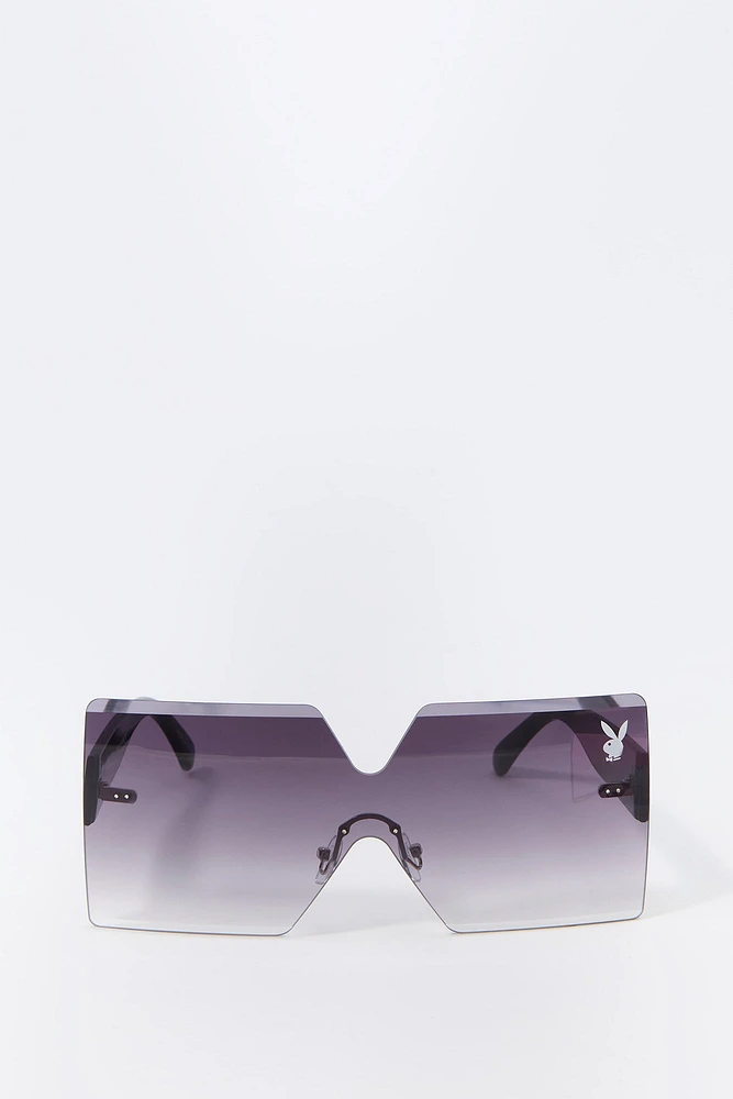 Playboy Oversized Rimless Square Sunglasses