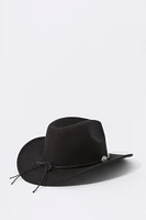 Faux Suede Medallion Cowboy Hat