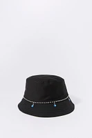 Evil Eye Rhinestone Chain Bucket Hat